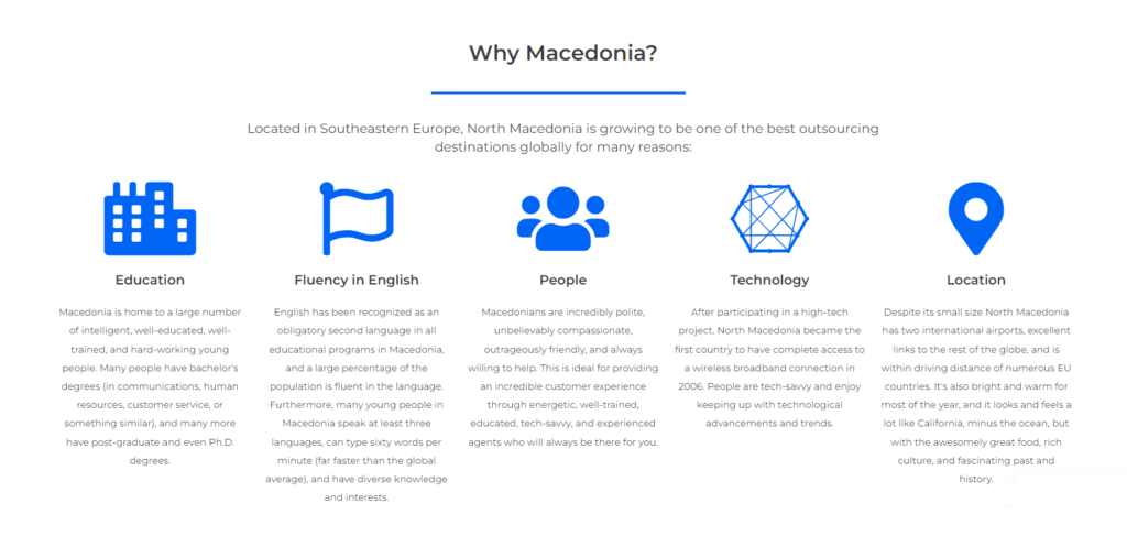 Why is North Macedonia one of the best outsourcing destinations