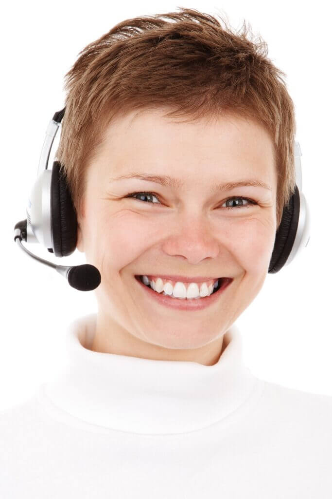 smiling call center agent