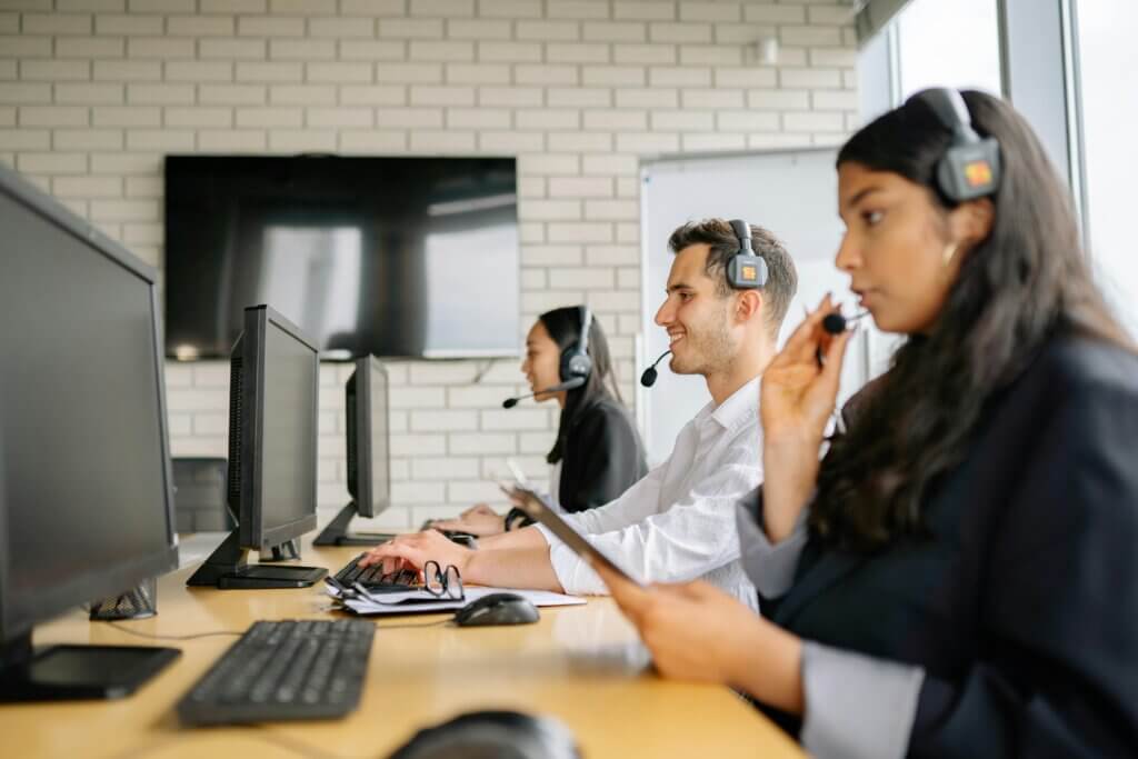 Customer Experience Agents Working in a Contact Center